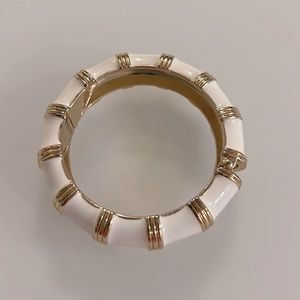J. Crew Gold & White Enamel Cuff Bracelet. Hinged with magnetic closure. NWOT.